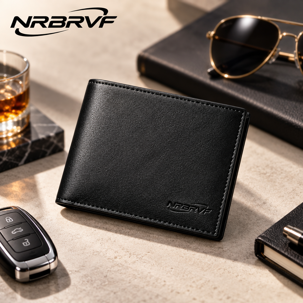 NRBRVF Men's Slim Bifold Leather Wallet — Classic Minimalist Front Pocket Everyday Carry for Men - main product image