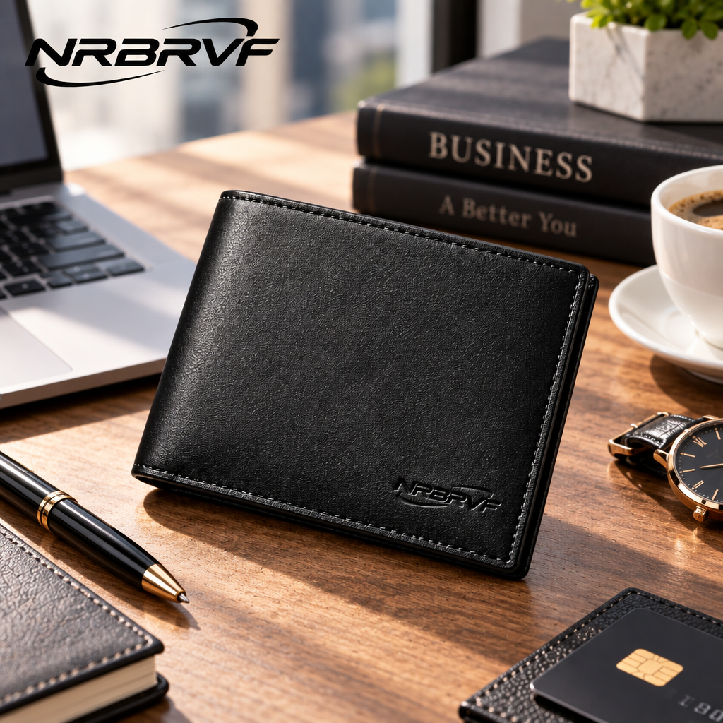 NRBRVF Men's Slim Bifold Leather Wallet — Classic Minimalist Front Pocket Everyday Carry for Men - product view 2